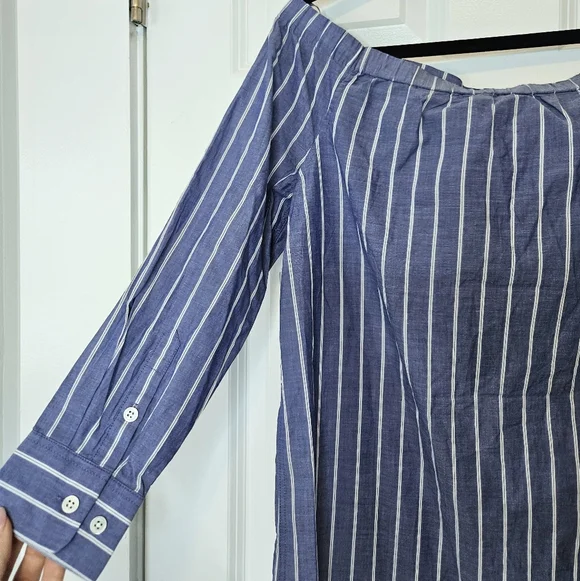 Equipment Femme Gretchen Off-the-shoulder Tunic Dress Shirtdress NWT S Small - Picture 8 of 9